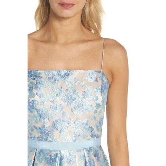 Eliza J Floral Embroidered Box Pleat Ball Gown dress SIZE 6 350$ - Picture 3 of 7